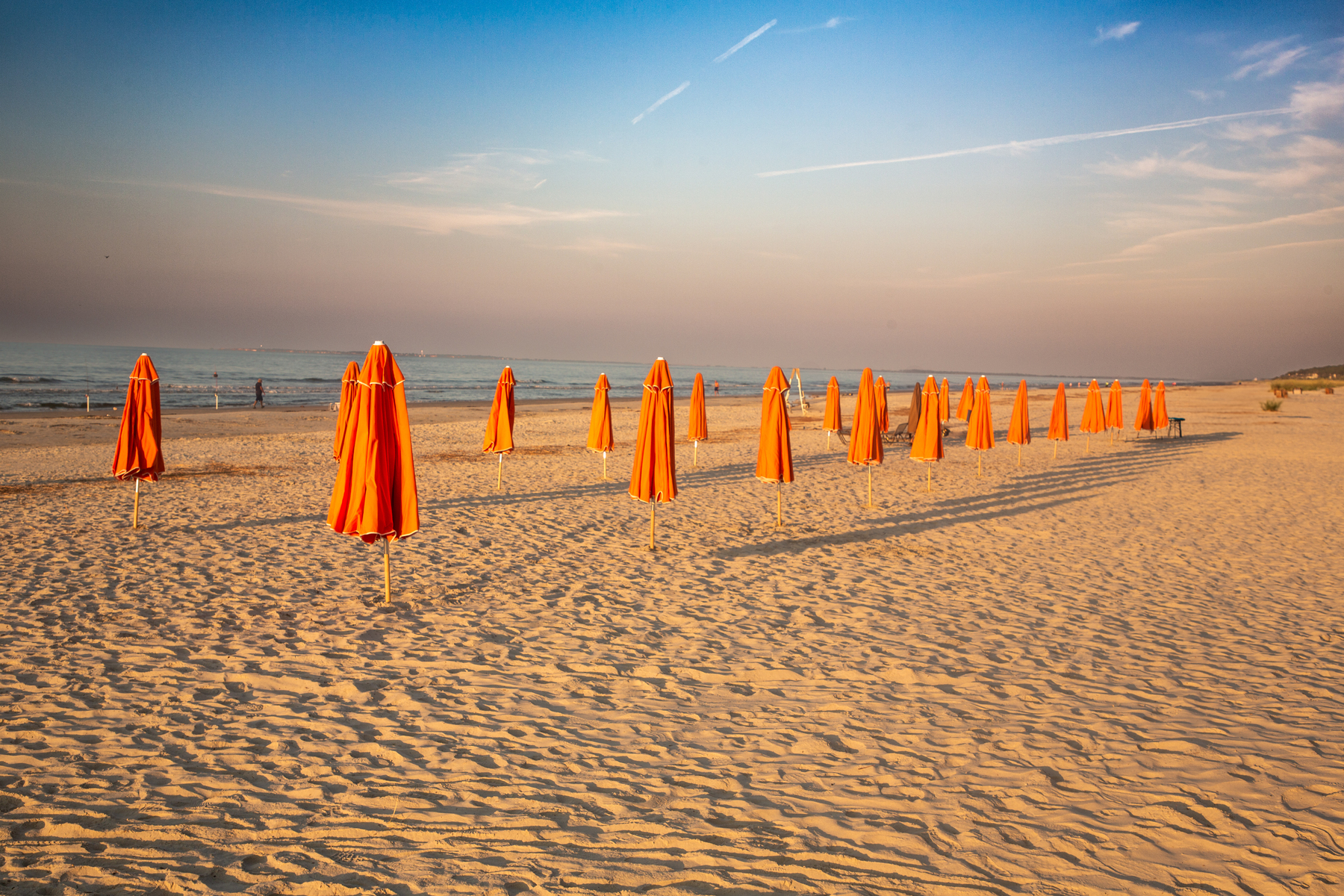 orange umbrellas