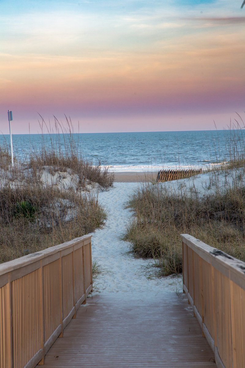 sunset at Palmetto dunes