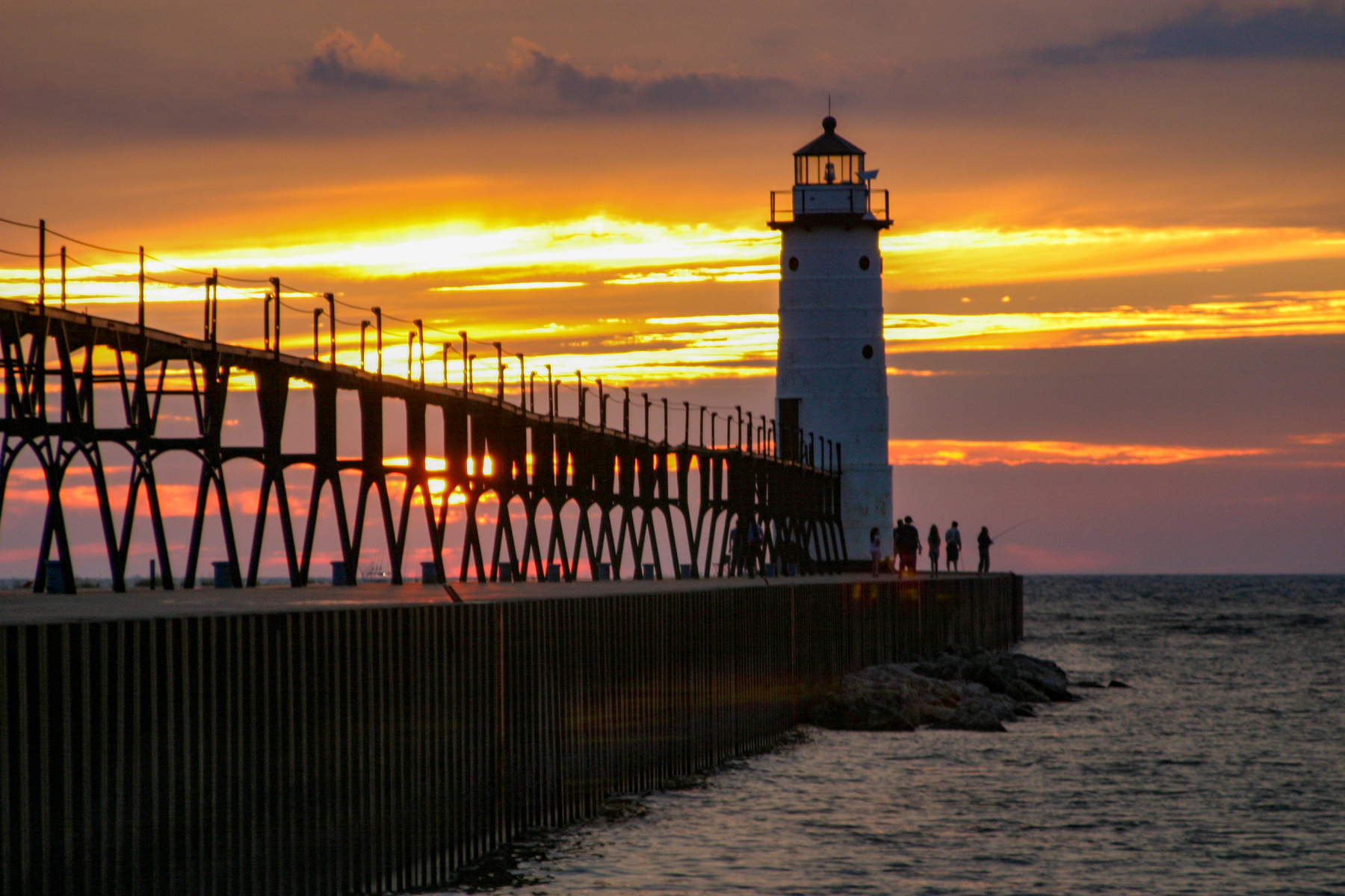 South Haven lighthouse at Sunset