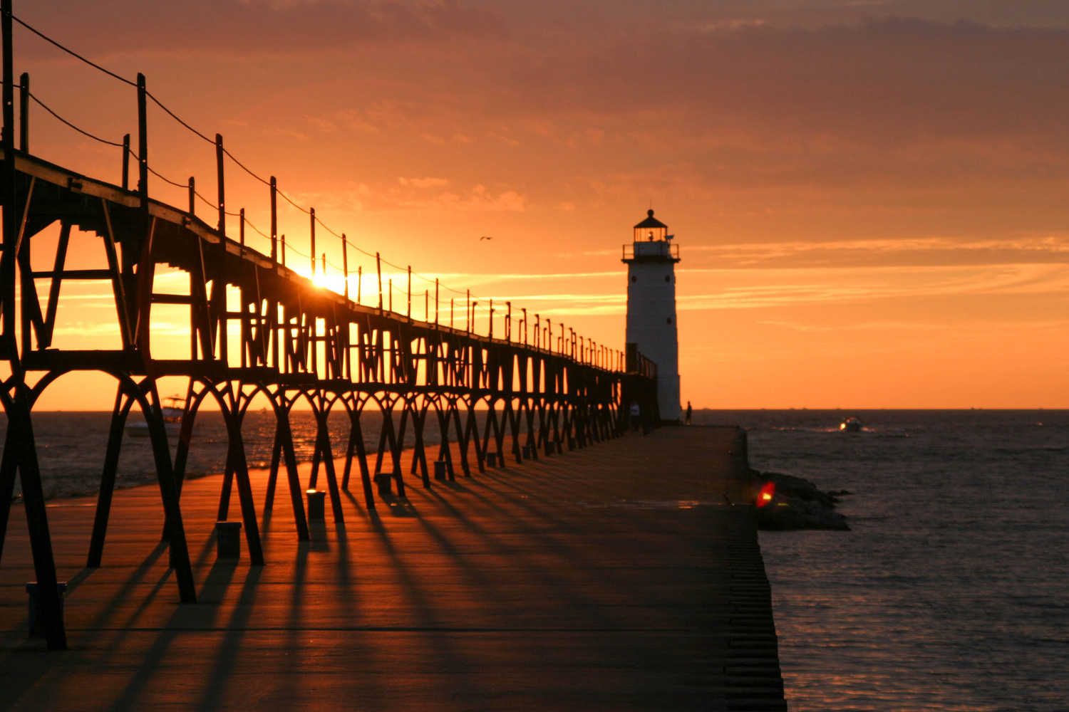 lighthouse at sunset in Manestee